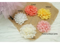 Ruffle Eyelet Flower Shimmery (L, 10cm), Pack of 2